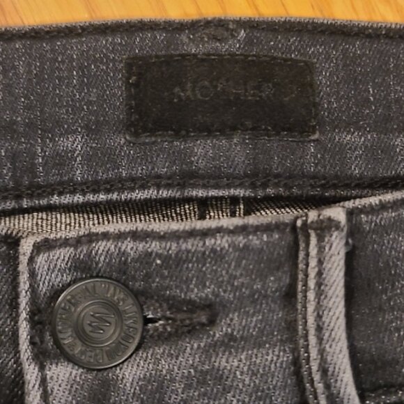 MOTHER DENIM THE HUSTLER ANKLE FRAY NIGHTOWL CROPPED HIGH RISE JEANS STRETCH 25 - Picture 8 of 10